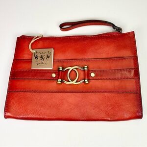 Pratesi Italian Leather Red Clutch NWT